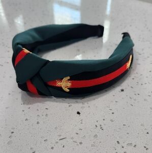 Stylish Green, Red,Black Headband With Gold Accent